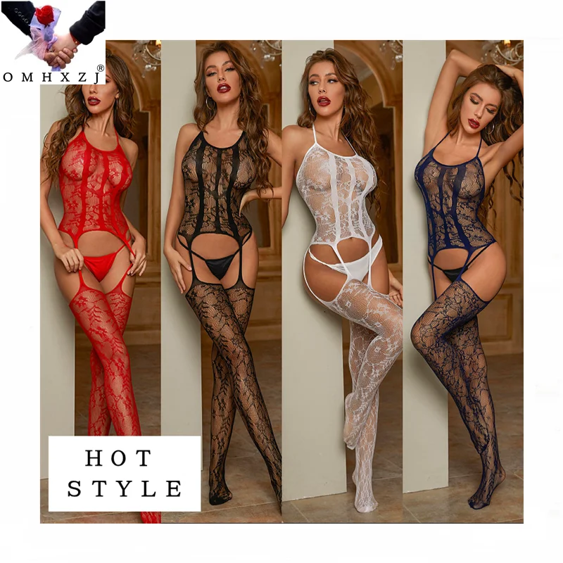 

OMHXZJ EL14 Wholesale jacquard sexy uniform temptation one-piece mesh underwear set 8972 one size