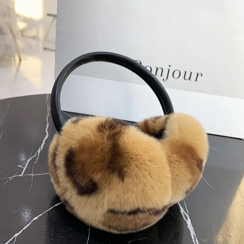 Rex Rabbit Fur Earmuff Women\'s Autumn and Winter Warm Earmuffs Earmuff Real Fur Ear Cover Ear Warmer Ear Muffs Winter