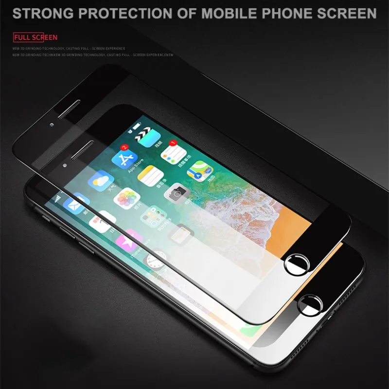 2Pcs 9D Safety Full Cover Glass For iPhone 7 8 6 6S Plus 5 5S SE 2020 Tempered Screen Protector For iPhone XR X XS 11 12 Pro Max