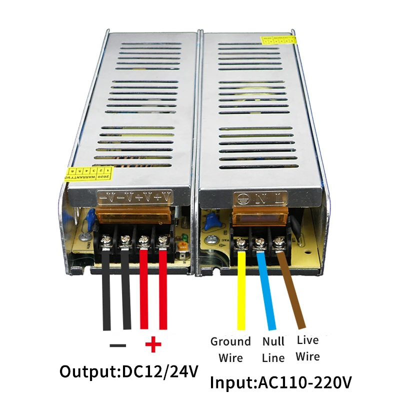 DC12/24V LED przełączanie transformatora oświetlenia Adapter do zasilacza AC110-220V do DC12/24V 1A 2A 5A 10A 20A 30A sterownik Strip lampa