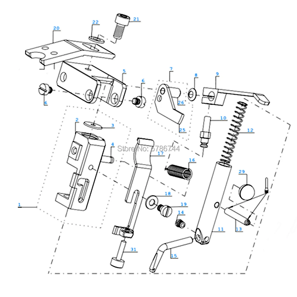Calibro Cucito lavoro guida S980 000018 per Durkopp Adler macchina scarpa 4180i 1180i Globalsew LP1971