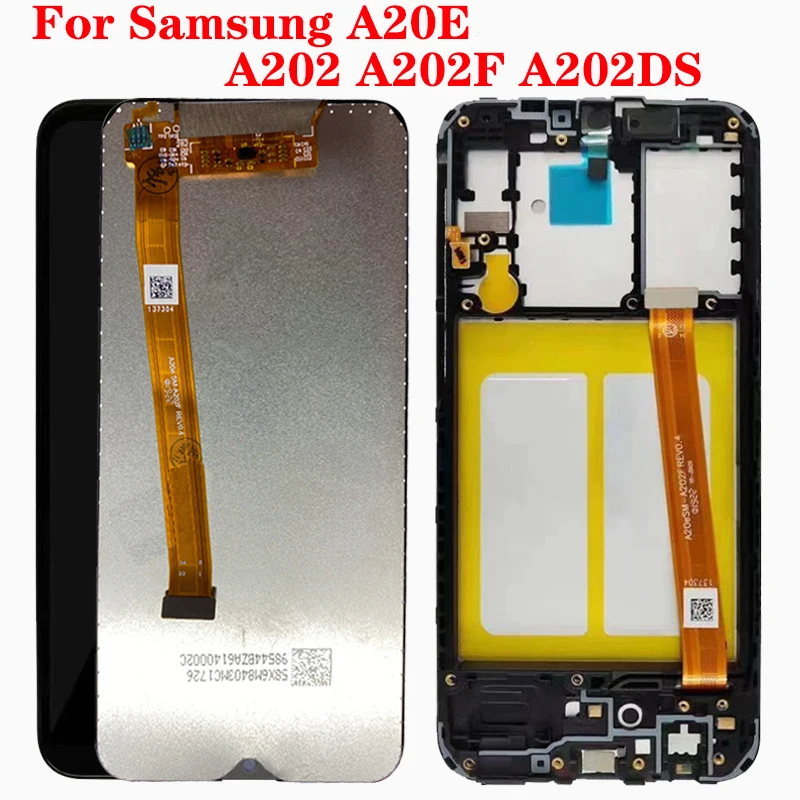 

Super AMOLED LCD Screen For Samsung A20e LCD A202 lcd display For Samsung A202 A202F A202DS LCD Screen Touch Digitizer Assembly