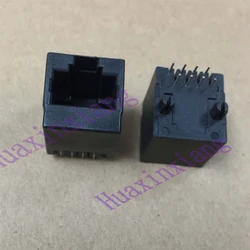 50PCS/Lot PCB RJ45 8P8C Femlae Jack/Socket Connector 180-Degree Vertical-Type Black Plastic With-Edge