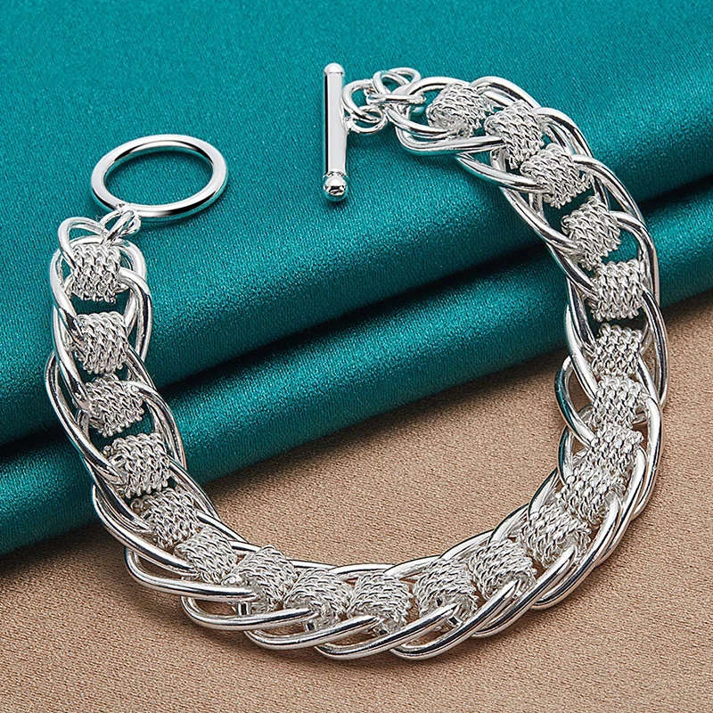 VENTFILLE 925 Sterling Silver Many Circle Charm Chain Bracelet For Women Man Fashionable Wedding Engagement Jewelry Wholesale