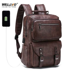 Retro Men's Backpack Fashion USB Charging Backbag Large Capacity Business Travel Bagpack School Bags For College Students X153C