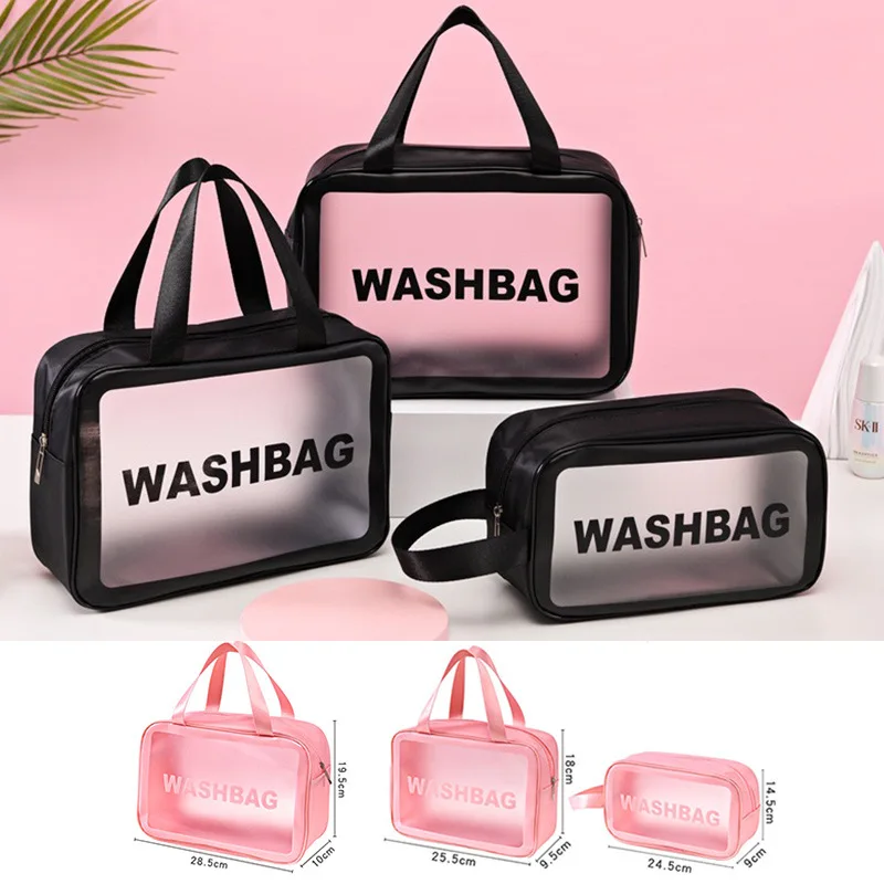 Women Portable Travel Storage Bag Transparent Waterproof Makeup Storage Pouch Large Organizer Toiletry Storage Kit