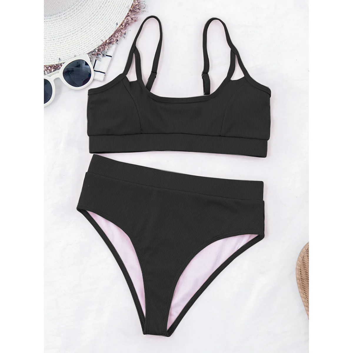 High Waist Bikinis 2021 Push Up Women Swimsuit Female Sexy Bikini Set Black Swimwear For Women Swimming Suit Bathing Suits Beach