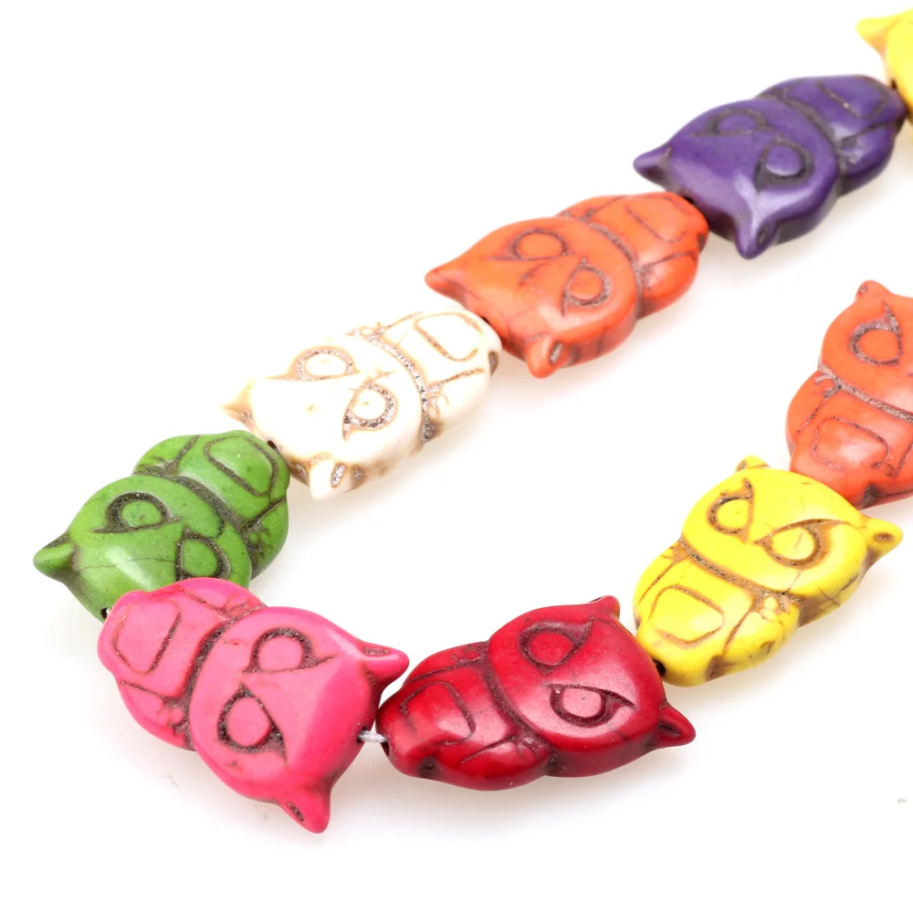 Random Fashion Colorful Round/Peace Symbol/Heart Stone Beads Charms Spacer DIY Necklace/Bracelets Handcrafts Jewelry Making