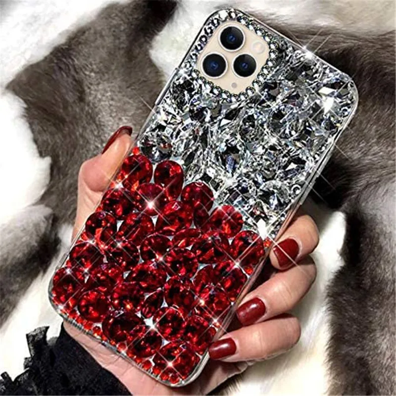 Luxury DIY Full Bling Glass Crystal Diamond Case Cover For Samsung Galaxy S21 Ultra Plus Fashion DIY Rhinestone Back Cover