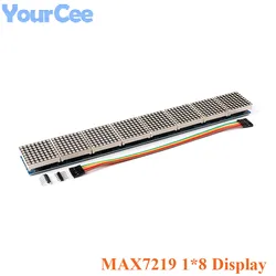 MAX7219 8*8 Dot Matrix LED Display 8 in one Red Common Cathode Digital Tube Control Board Module With Cable For Arduino