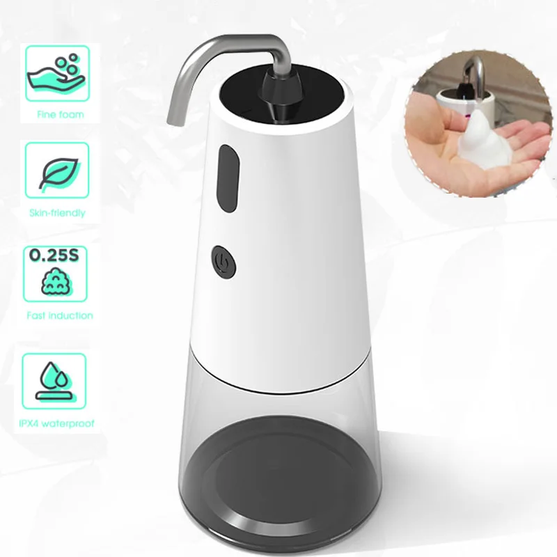 Automatic Foaming Soap Dispenser USB Rechargeable Touchless Stainless Steel Sensor Hand Sanitizer for Home Kitchen Bathroom