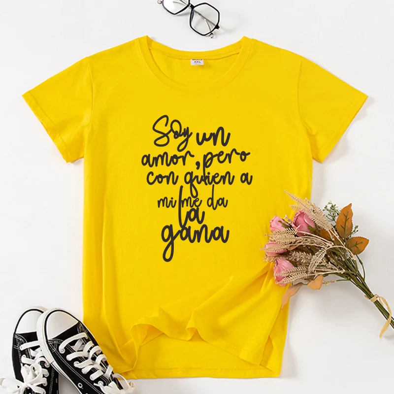 Spanish Phrase camiseta mujer Short sleeve Women T-shirts Aesthetic Graphic Print clothes shirts lady tshirt mujer camisetas