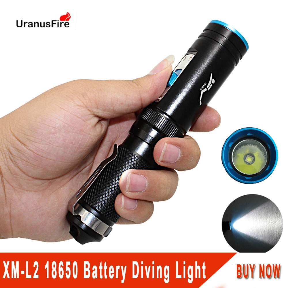 Underwater Diving diver Flashlight Torch XM-L2 led Light Lamp Waterproof 18650 battery white light xm l2 Tactical Lantern