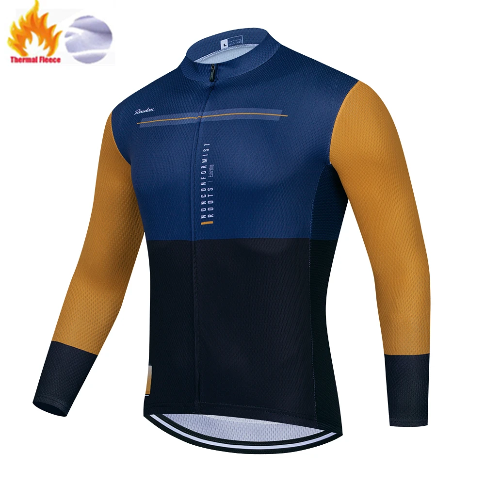 Mannen Winterjassen 2025 Team Raudax Winter Fietsen Kleding MTB Lange Mouw Wielertruien Ropa Ciclismo Triathlon Fietsen Kits