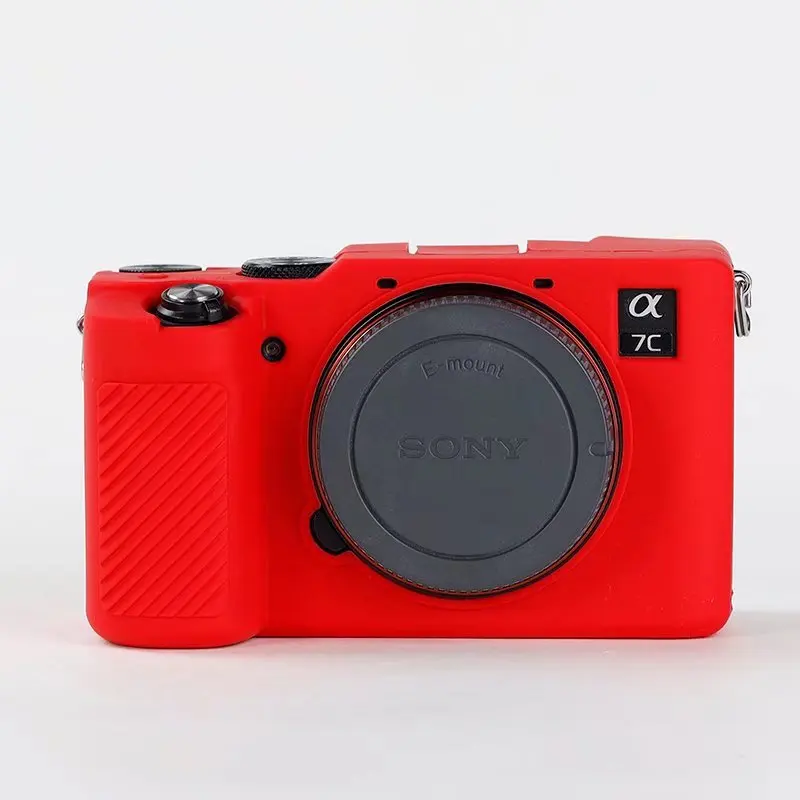 Đầu Họa Tiết Thiết Kế Cao Su Silicone Thân Bao Da Bảo Vệ Khung Da Cho Sony A7C Alpha 7C ILCE-7C Camera Mềm Mại