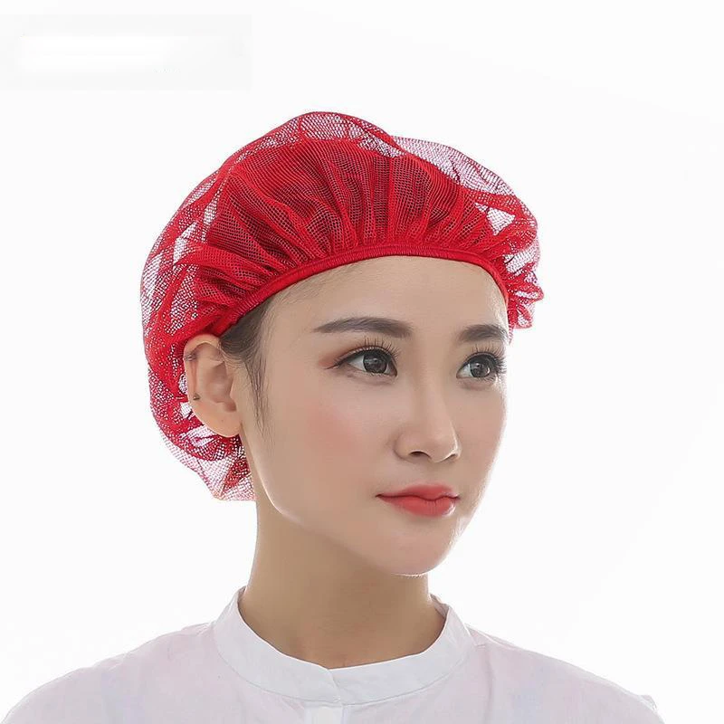 Black Elastic Chef Net Hat Cook Caps Kitchen Health Work Hats Canteen Restaurant Food Service Bakery Baking Women Breathable Cap