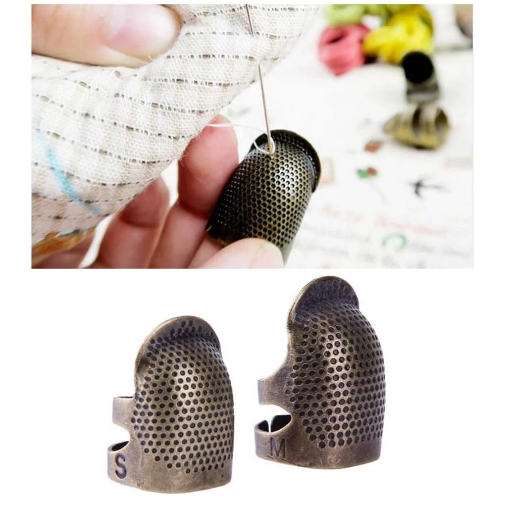 1 PC Coppers Brass Sewing Thimble Finger Protector Metal Shield Protector Pin Needlework Quilting Stitch Craft Sewing Accessorie