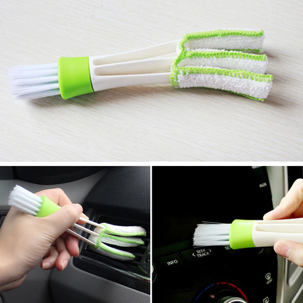 Car Air Vent Cleaning Brush Auto Detailing Conditioner Grille Deep Crevice Dust Remover Mutifunctional Microfibre Brush