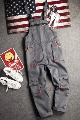 男性用の耐久性のある修理作業用カバーオール,よだれかけ,ダンガリー,ストラップ,作業服,作業服,機械式ロンパース