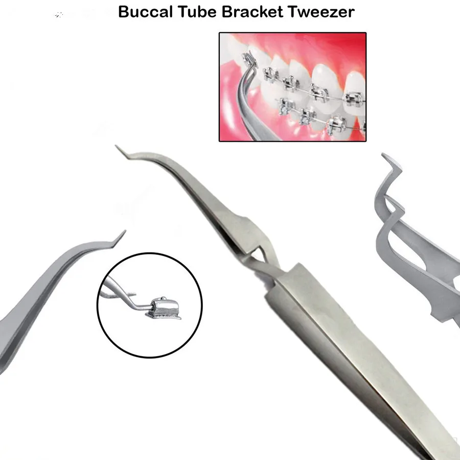 1Pcs Ortho Bracket Tweezer Buccal Tubes Placing Direct Bond Brackets Reverse Action