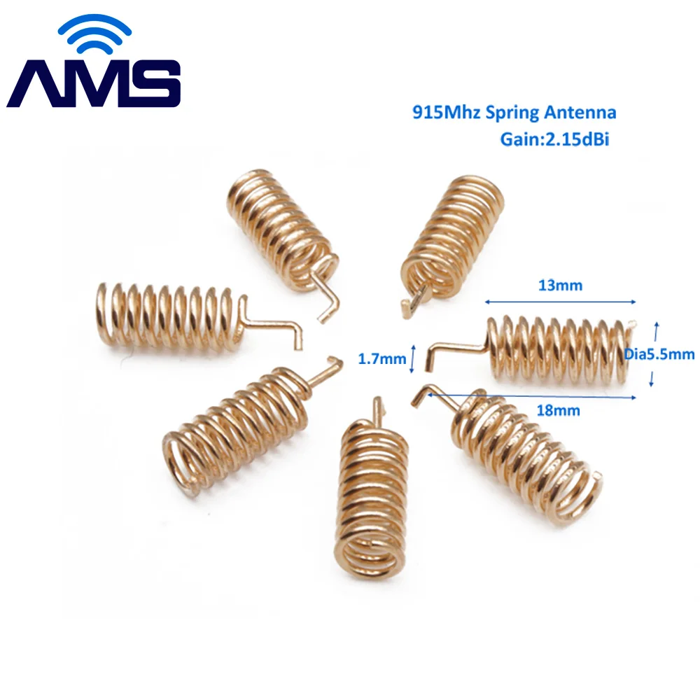 

AMS Wholesale 10PCS 2.4g Custom Omni-Directional GSM Helical Antenna 915Mhz Straight/Bended Copper Internal Spring Wire Aerial