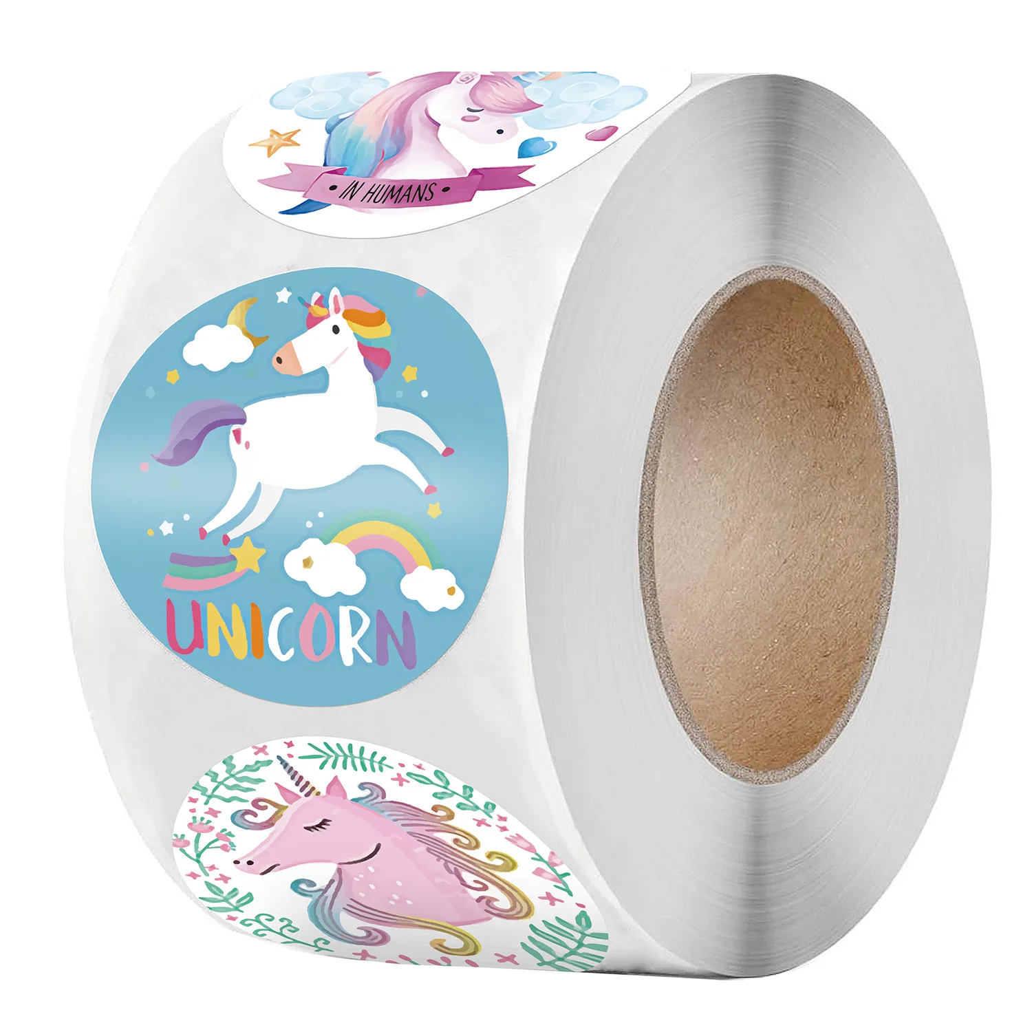 Nieuwe Cartoon Regenboog Paard Sticker Voor Leraar Kinderen Speelgoed 500 Stuks/Roll Classic Leuke Decor Voor School Leraar Beloning ronde Sticker