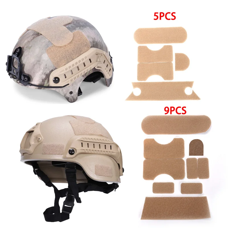 5Pcs/set  DIY Magic Sticker IBH Helmet Tape Cover and 9Pcs/set FAST Helmet MICH2000 Airsoft MH Tactical Helmet