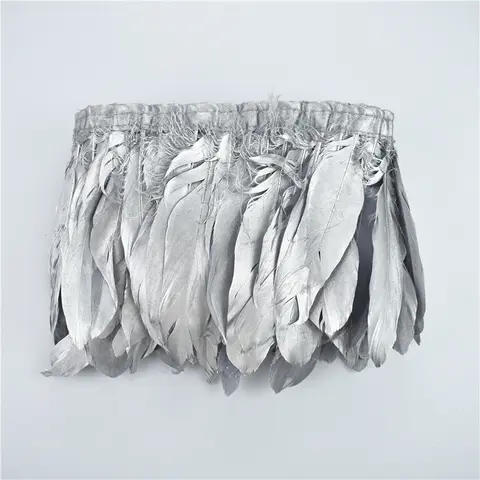 मीटर सोने चांदी हंस पंख टेप ट्रिम्स रिबन ड्रेस पंख फ्रिंज ट्रिम प्लम्स कपड़े शादी सुईवर्क सजावट 10 best sales गोल्डन गूज़ स्नीकर्स - №7