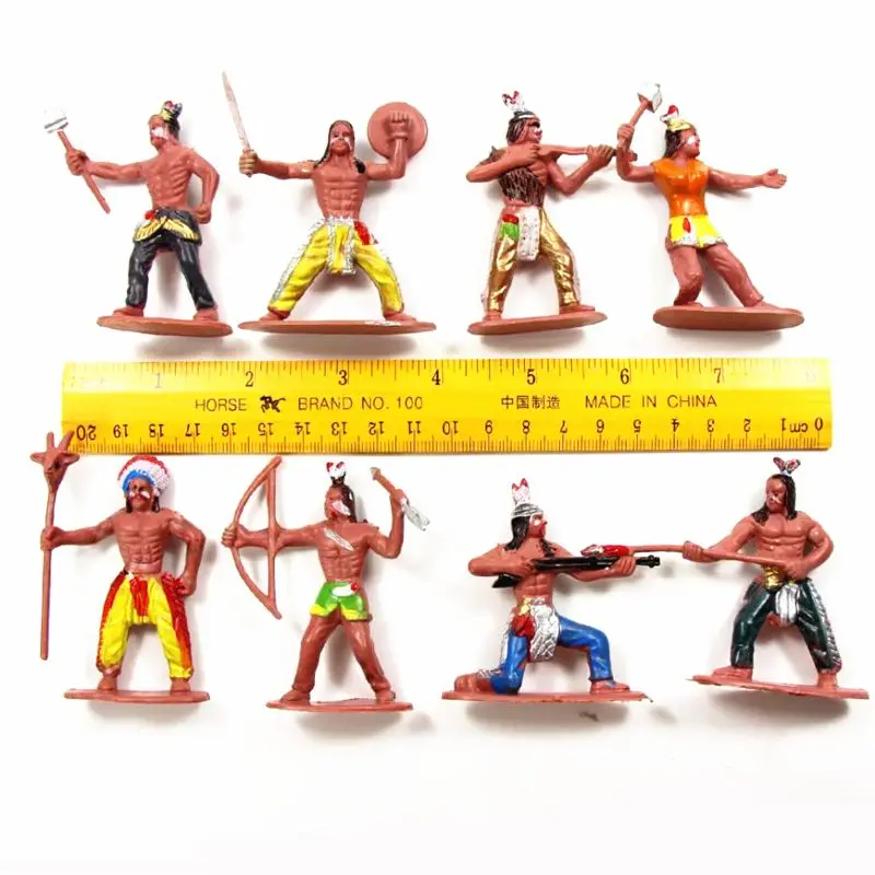 13pcs/Set Native Plastic Indian Tribes Model American Art Figure Doll Toy Kids Children Toys