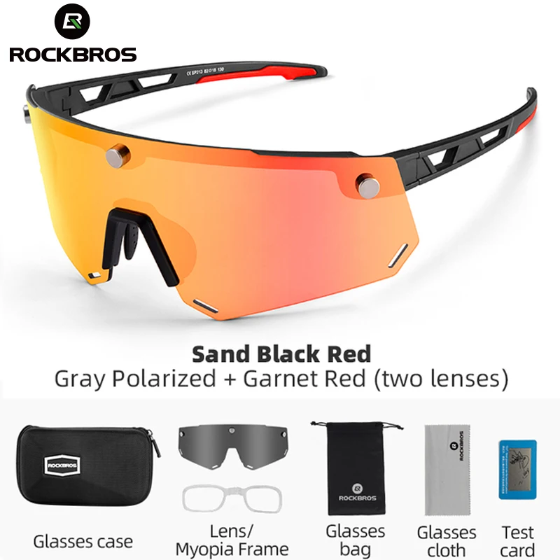 ROCKBROS Polarized Cycling Glasses Mountain Bike Bicycle Sport Cycling Sunglasses MTB Cycling Eyewear Magnetic Split Frameless