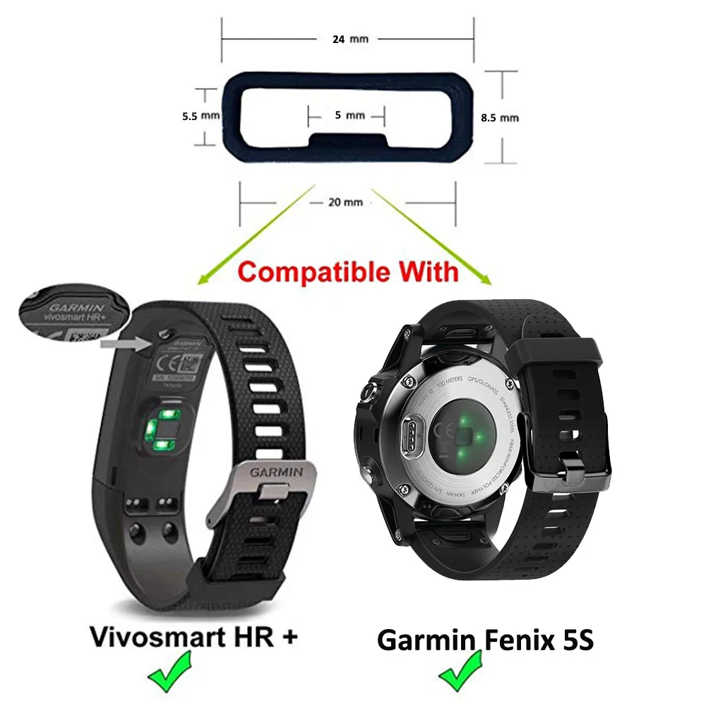 Uchwyt silikonowy uchwyt ustalający do paska Garmin Vivomove HR/vivoactive 3 gumowa pętla do Forerunner 645 akcesoria do zegarków muzycznych