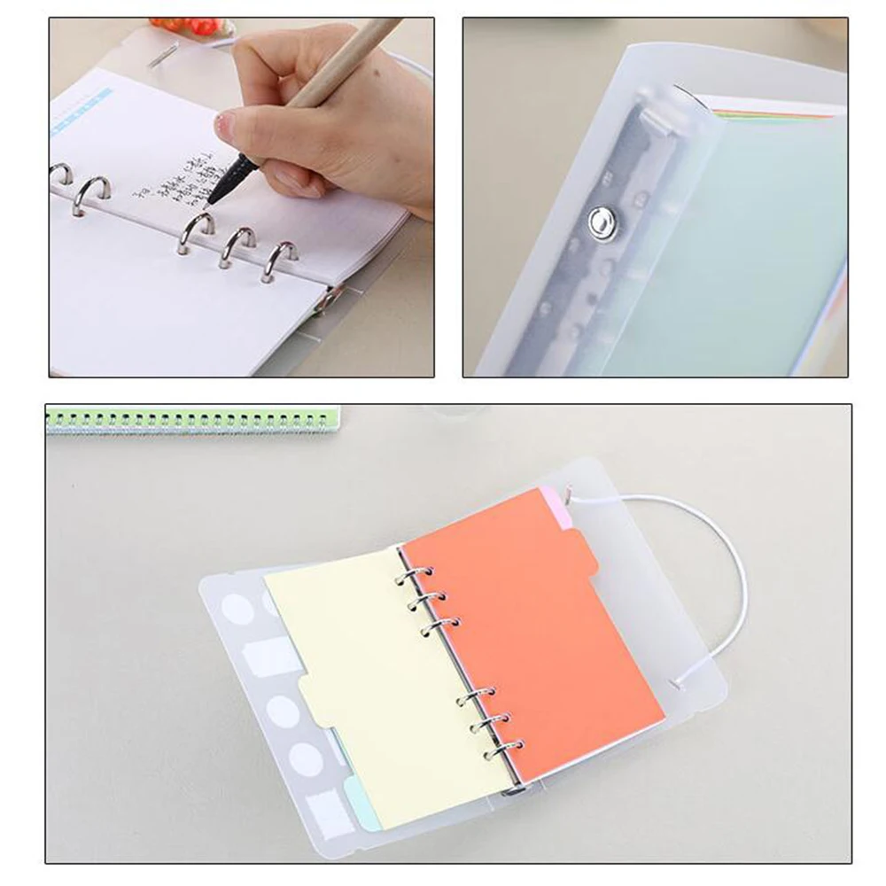 XRHYY A5 A6 B5 A4 Notebook Clip Matte Translucent 6 Hole Notepad Binder Binding Cover Scrapbook Photo Album Office File Folder