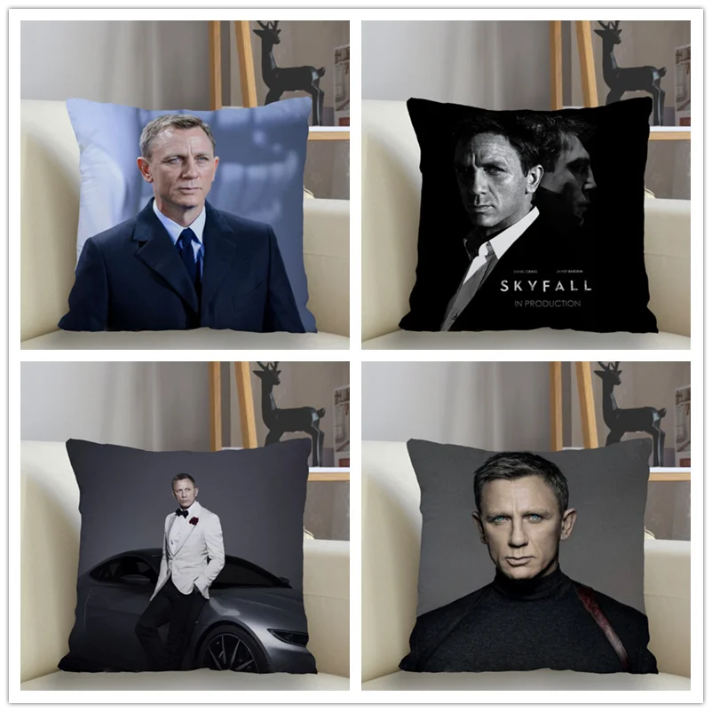 Musife Daniel Craig Pillowcase Custom Square Pillow Cover Case Zipper Pillowcase 35X35,40x40,45x45cm Drop Shipping