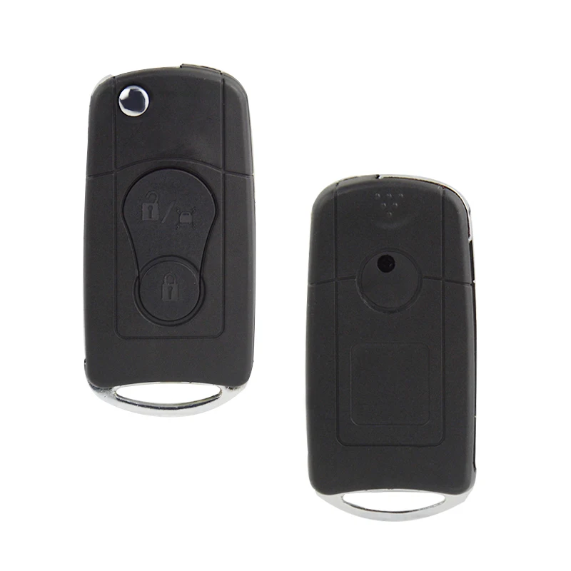 OkeyTech 2 Buttons Modified Flip Folding Remote Car Key Case For SsangYong Actyon Kyron Rexton Key Shell Case Blank Uncut Blade