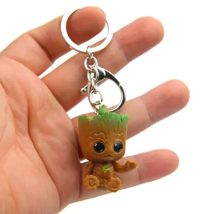 4 قطعة/المجموعة حراس المجرة غروت شجرة الطفل رجل المفاتيح نموذج الشكل اللعب حوالي 3 سنتيمتر حلقة تسلق قلادة #4