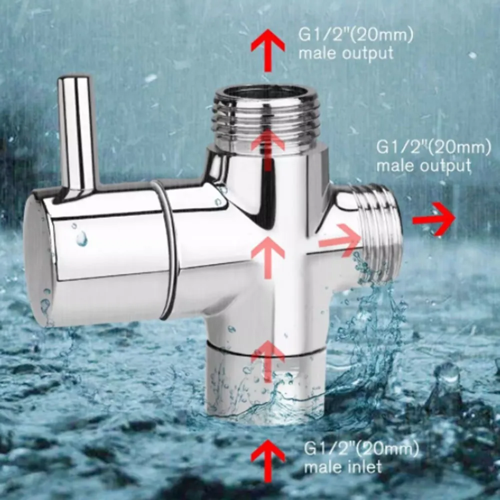 Shower diverter shower faucet  three-way diverter valve shower nozzle switch  one-point two-cnnector converter