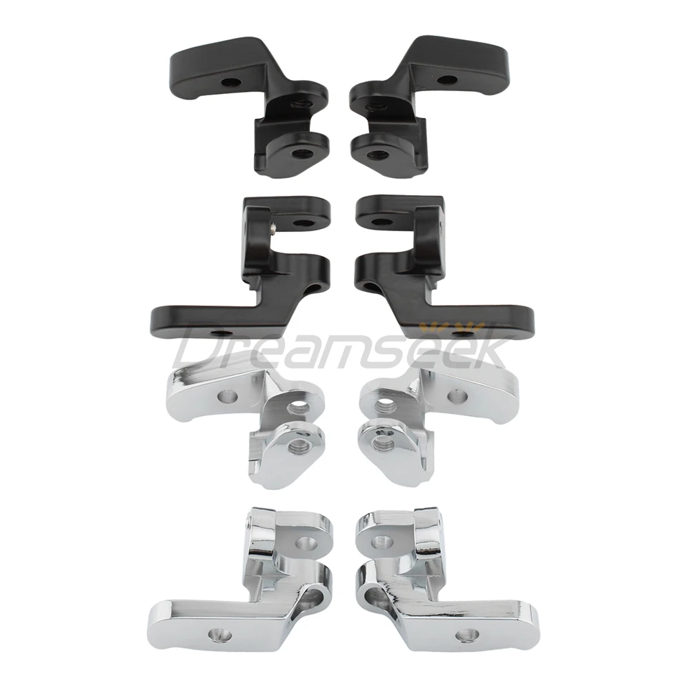 Front Driver Floorboard Relocation Brackets for Harley Touring Electra Glide FLHT 1997-2016 Foot Pedal Bracket Black / Chrome