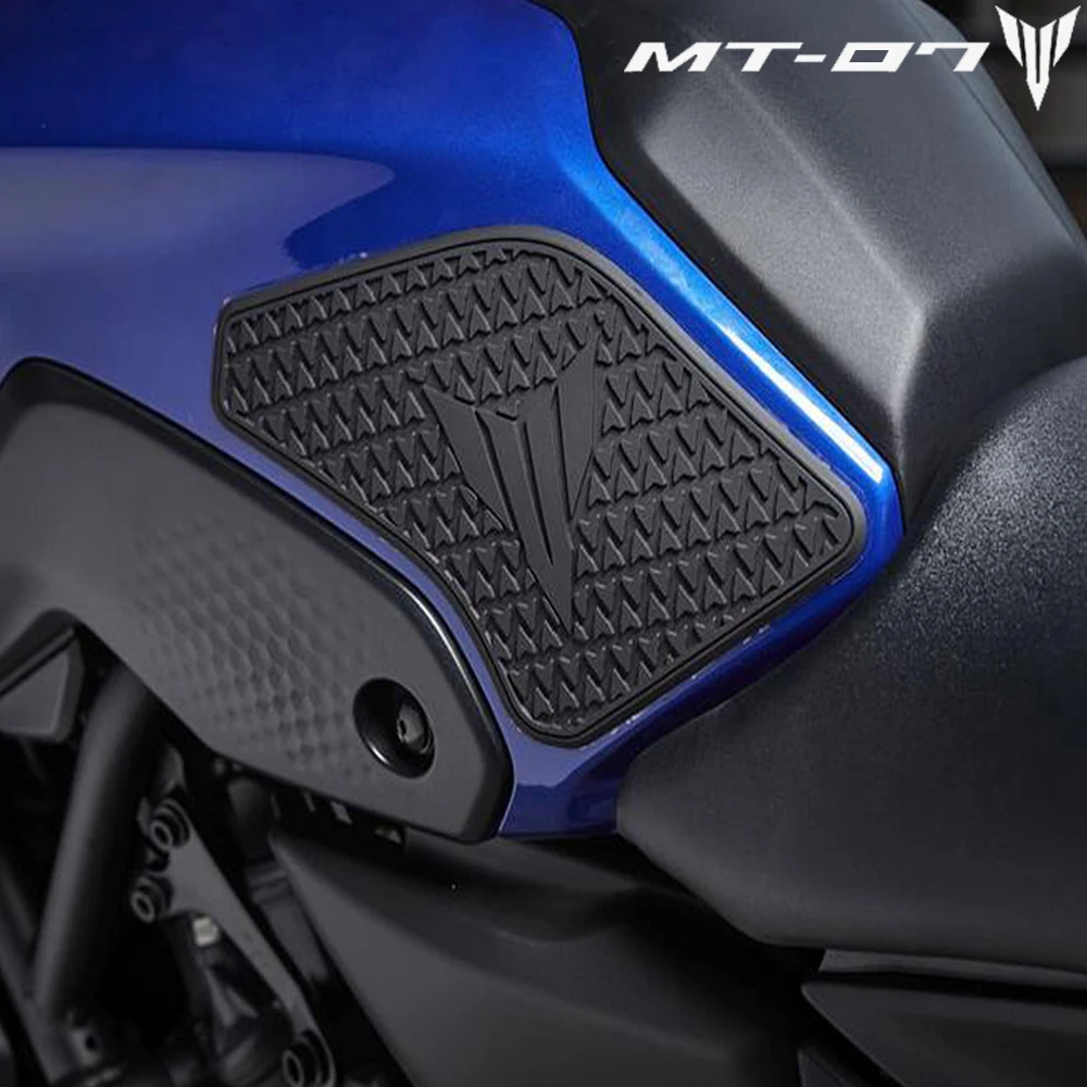 รถจักรยานยนต์สำหรับ Yamaha MT-07 MT07 2021 Tankpad Anti-Slip ถัง Pad สติกเกอร์ป้องกันด้านข้างแผ่น Traction Pad