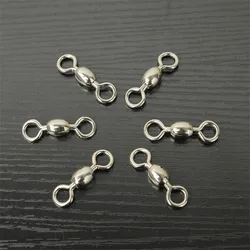 1000pcs/lot 3#/4#/5#/6#/7#/8#/10# Copper Stainless Steel Connector Bearing Rolling Swivel Snap Fishing Tackle Accessories Pesca