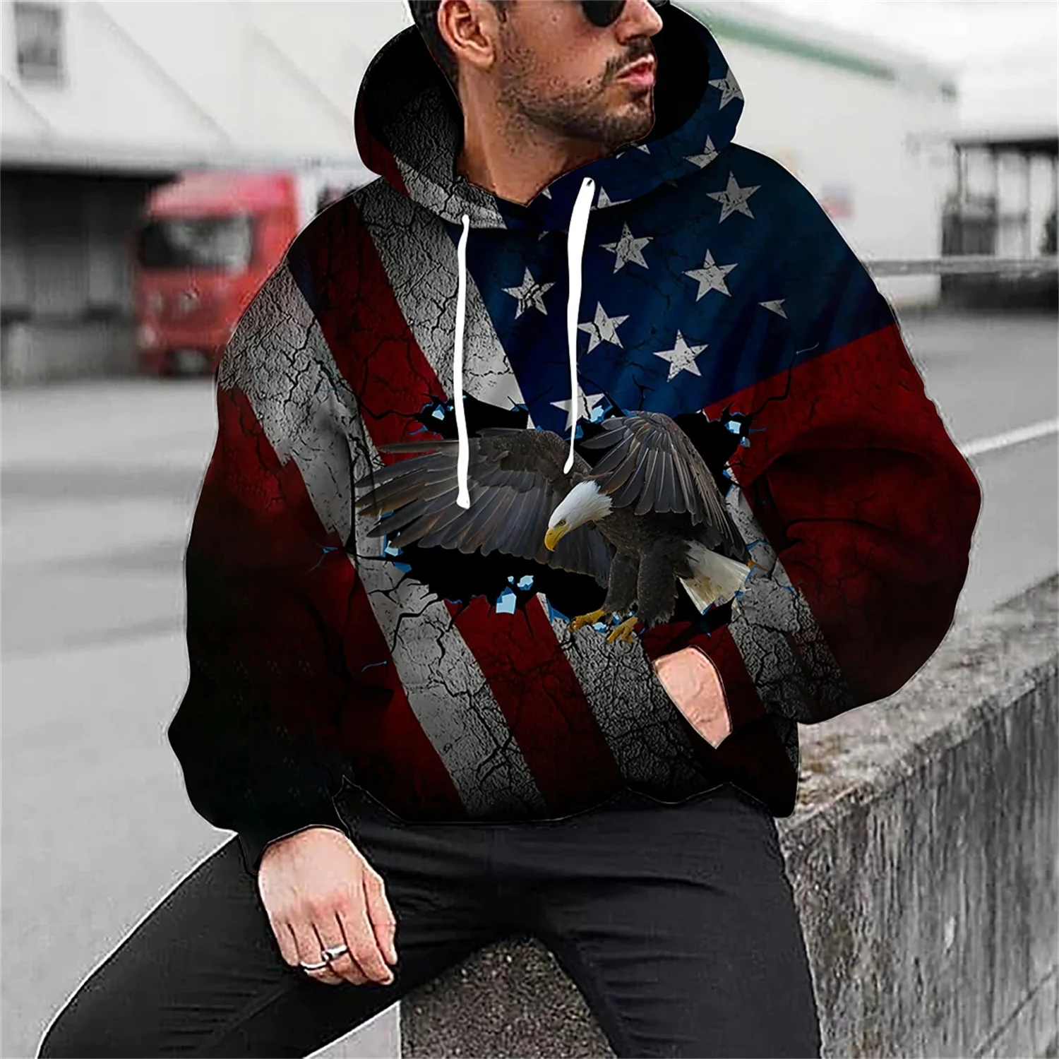 High Quality Fashion Personalized 3D Printed Street Trend Hoodies Loose Crew Neck for Men Casual Sportswear