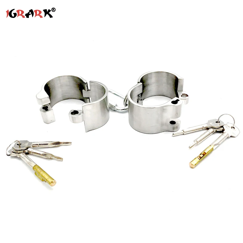 Sex Shop Detachable Stainless Steel Handcuffs Lockable Shackles Restraints Fetish Slave Bondage Adult Games Sex Toys for Women