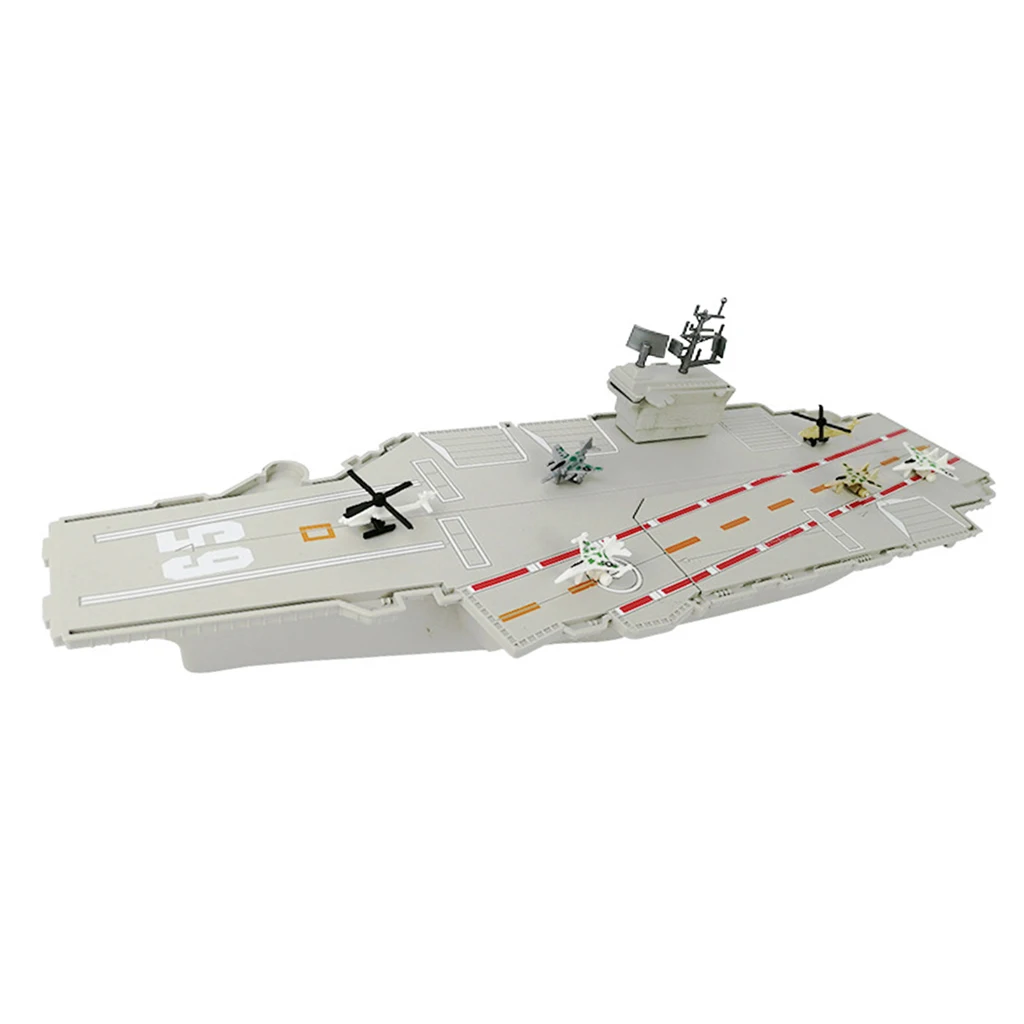 1pc 1:730 Aircraft Carrier Model with 6 Airplane Landing  Kids Military Ship Toy Gifts Office Decor