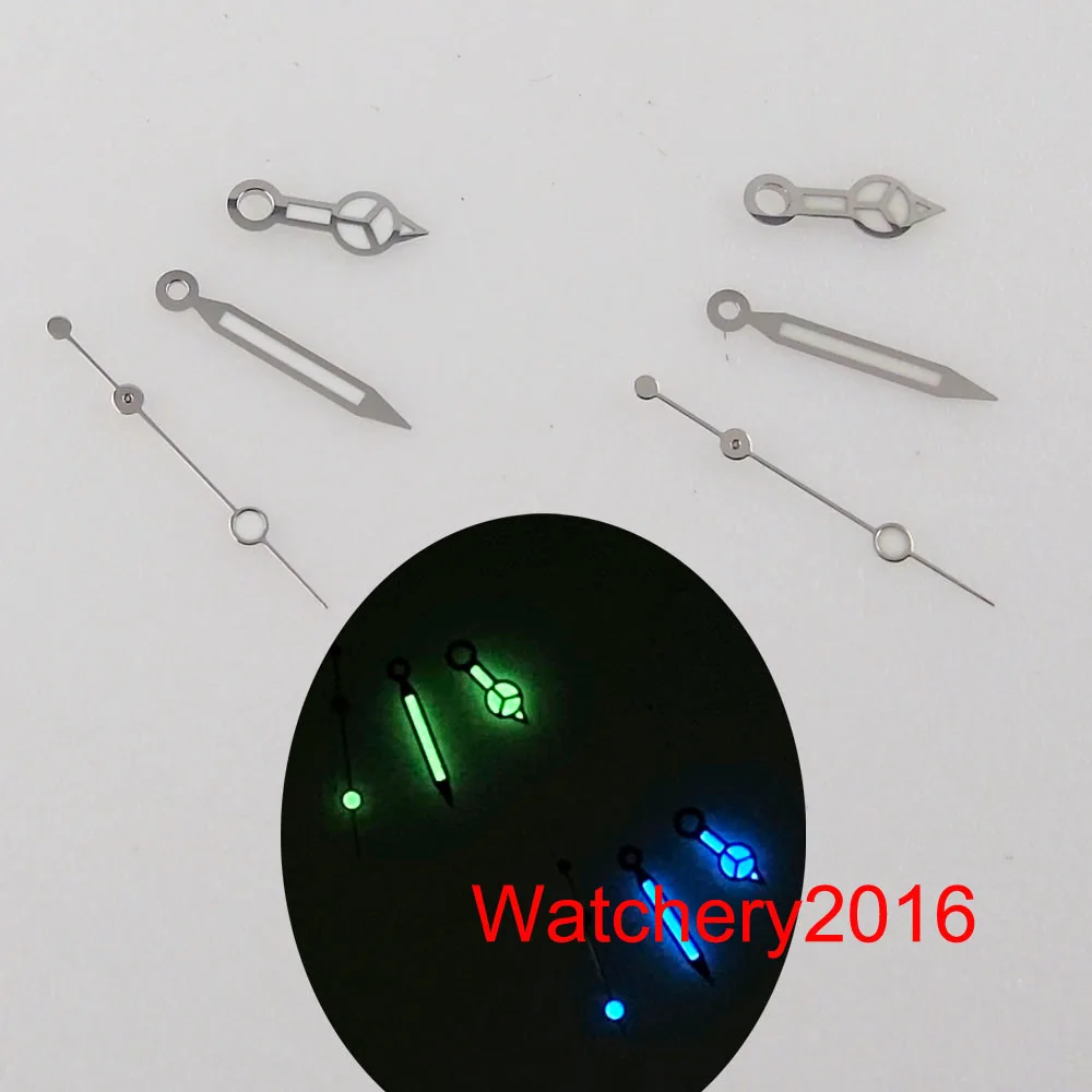 

BLIGER Green/Blue Luminous Stainless Steel Watch Hand Needles Fit NH35A NH36A 4R35 4R36 7S26 New