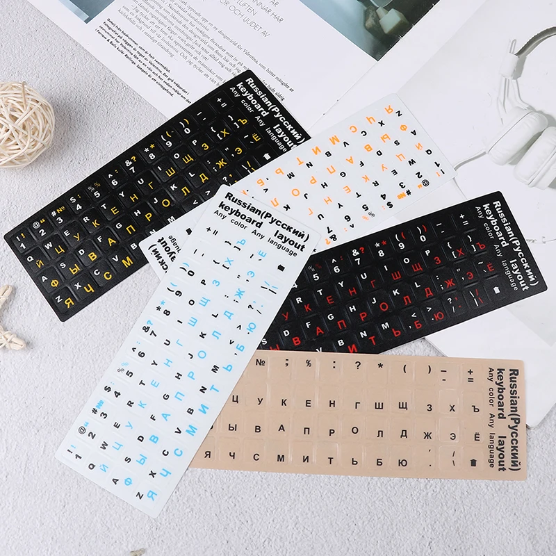 Standard Waterproof Russian Language Keyboard Stickers Layout with Button Letters Alphabet for Computer Keyboard Protective Film