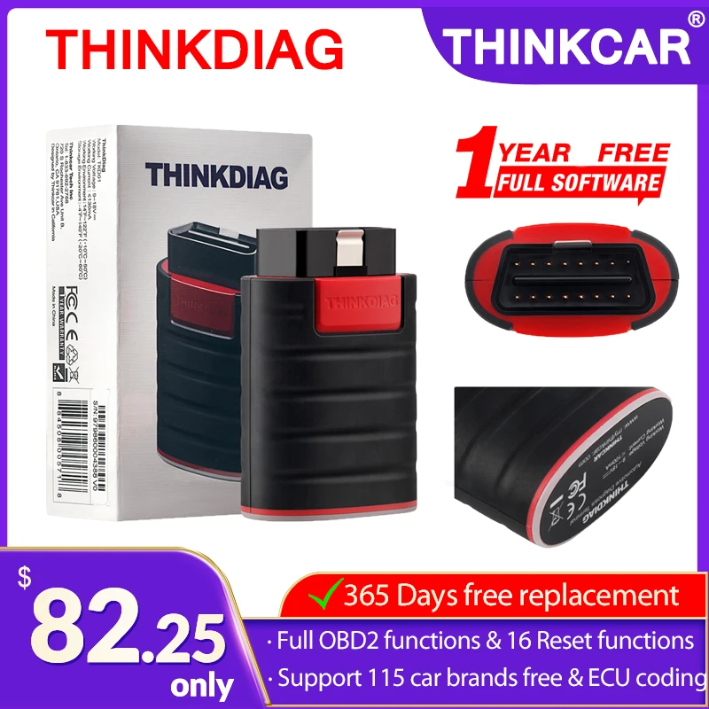 THINKCAR THINKDIAG Box OBD2 Scanner  Full System All Software Diagnostic Tool 16 Reset Services Ecu Coding