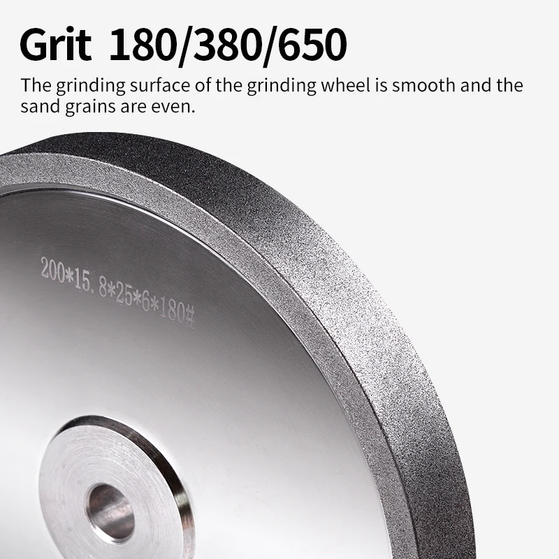 CBN Grinding Wheels 200mmx25mm  Material Cubic Boron Nitride Grit 180/380/650 for Sharpening HSS Woodturning Tools