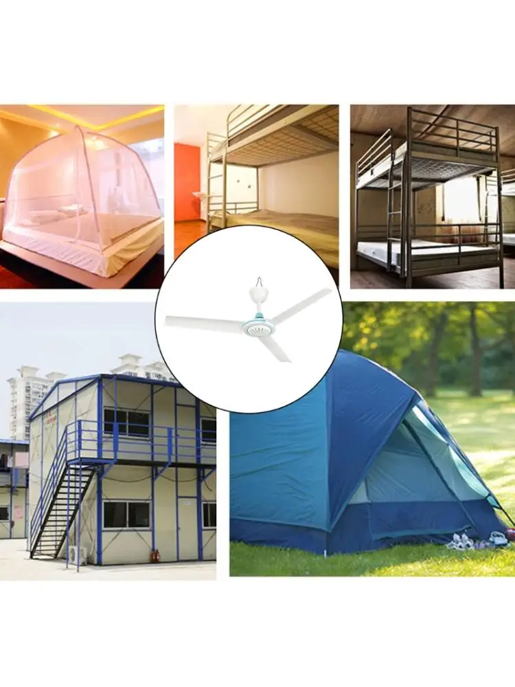 Ventilador de techo silencioso, 12V, 27,5 ", 35,4", 41,3 ", 47,2", con Cable de 2,35 m, para tienda de campaña, casa al aire libre, sin interruptor