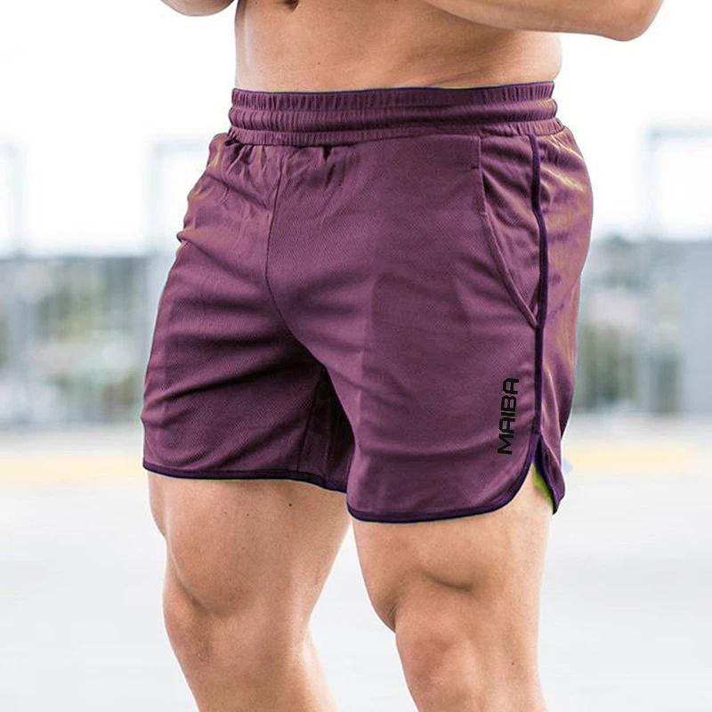 New Men Fitness Bodybuilding Shorts Man Summer Gyms Workout Male Breathable Mesh Quick Dry Sportswear Jogger Beach Short Pants