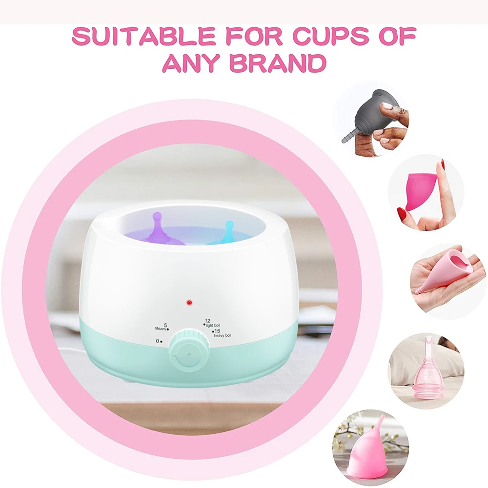 Menstrual Cup Sterilizer & Cleab Brush for Clean Medical Silicone Menstrual Cup Foldable Silicone Cup Period Cup Menstrual Disc