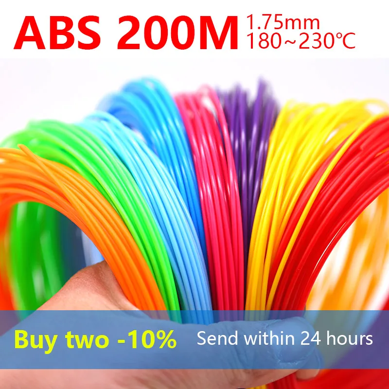 3d impreso pluma filamento ABS/PLA 1.75mm 20 colores (5 m/10 m * color) Creativo perfecto 3d pens plumas de plástico materiales de seguridad Ambiental